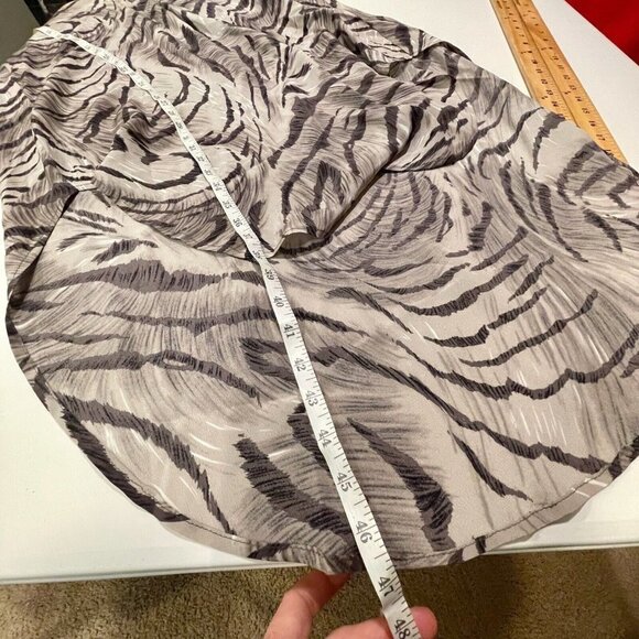 OTTE New York Tunic Shirt Dress Womens M Gray Silk Sleeveless Animal Print - Picture 7 of 7